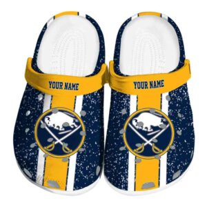 custom buffalo sabres vertical stripes clog best selling