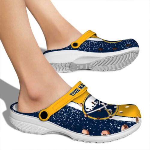 custom buffalo sabres vertical stripes clog fashion forward