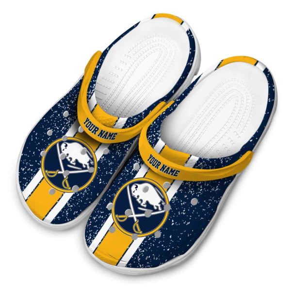 custom buffalo sabres vertical stripes clog latest model
