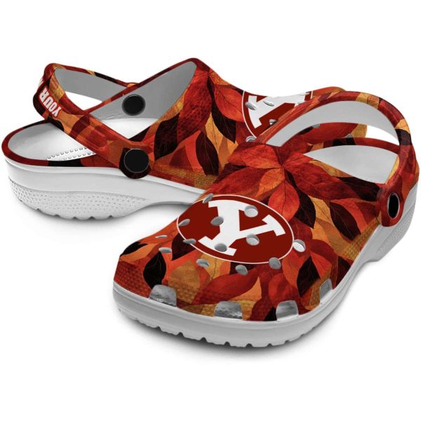 custom byu cougars autumn leaves clog high quality