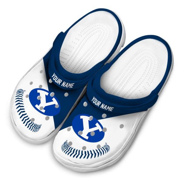 custom byu cougars baseball motif clog latest model