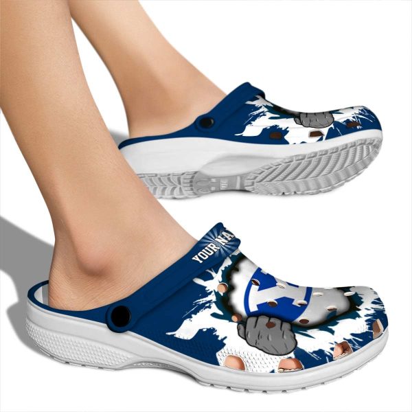 custom byu cougars gripping hand clog fashion forward