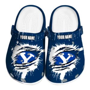 custom byu cougars splash motif background clog best selling