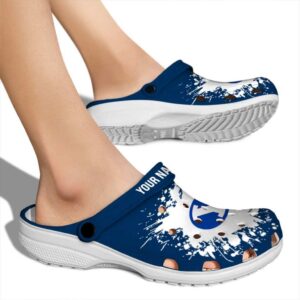 custom byu cougars splatter background clog fashion forward