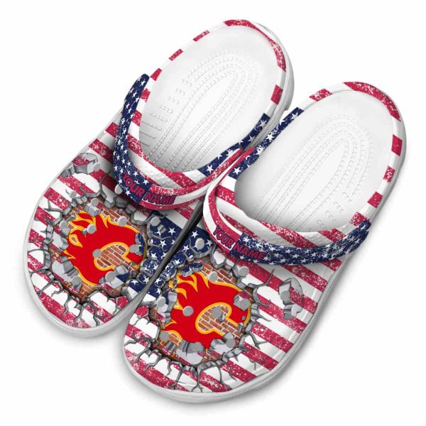 custom calgary flames freedom splinter clog latest model