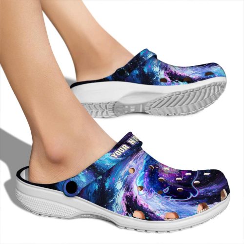 custom calgary flames galaxy swirl clog fashion forward