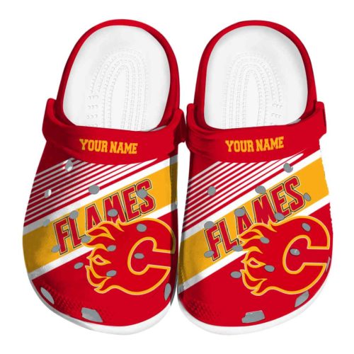 custom calgary flames vibrant dual tone clog best selling