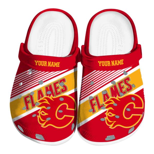 custom calgary flames vibrant dual tone clog best selling