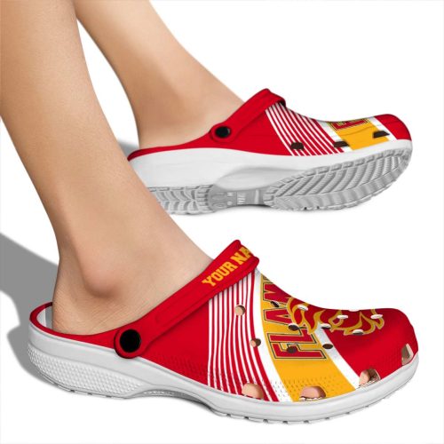 custom calgary flames vibrant dual tone clog fashion forward