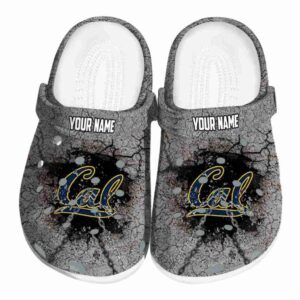 custom california golden bears cracked ground texture clog best selling