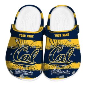 custom california golden bears paint splatter graphics clog best selling