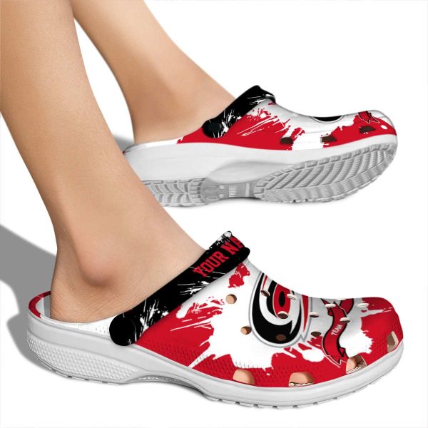 custom carolina hurricanes splatter pattern clog fashion forward