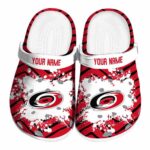 custom carolina hurricanes zigzag paint burst clog best selling