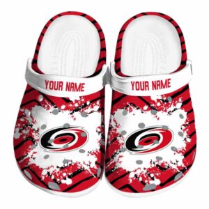 custom carolina hurricanes zigzag paint burst clog best selling
