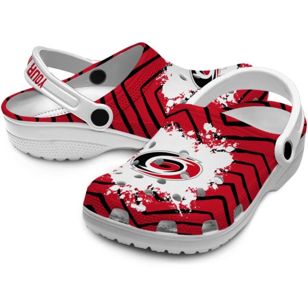 custom carolina hurricanes zigzag paint burst clog high quality