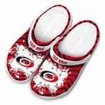 custom carolina hurricanes zigzag paint burst clog best selling