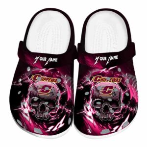 custom central michigan chippewas gothic skull clog best selling