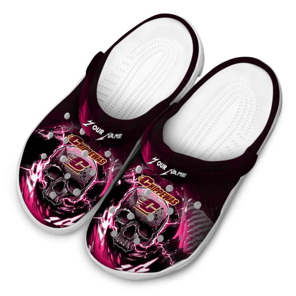 custom central michigan chippewas gothic skull clog latest model