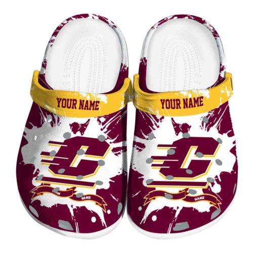 custom central michigan chippewas splatter pattern clog best selling