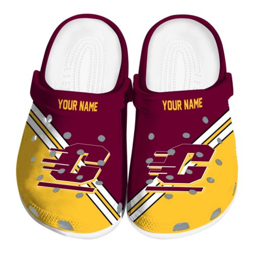 custom central michigan chippewas striped accents clog best selling