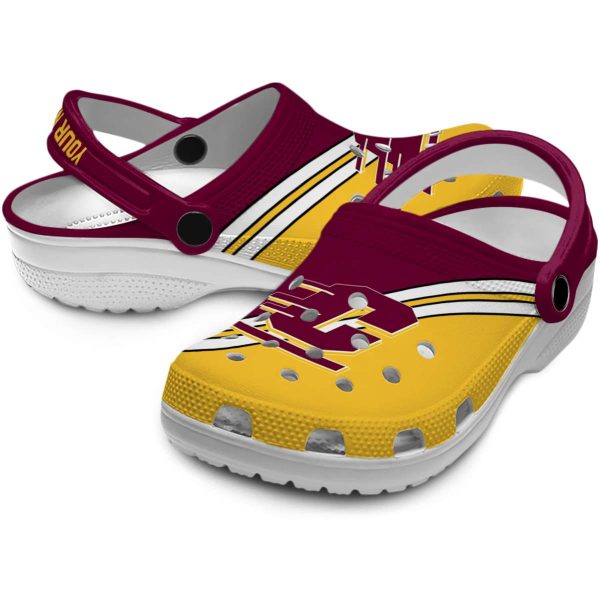 custom central michigan chippewas striped accents clog high quality