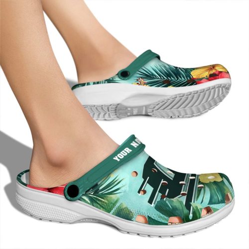 custom central michigan chippewas tropical vibes clog fashion forward