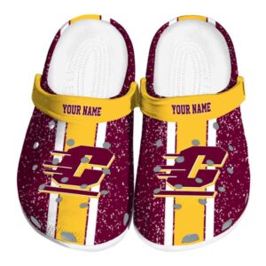 custom central michigan chippewas vertical stripes clog best selling