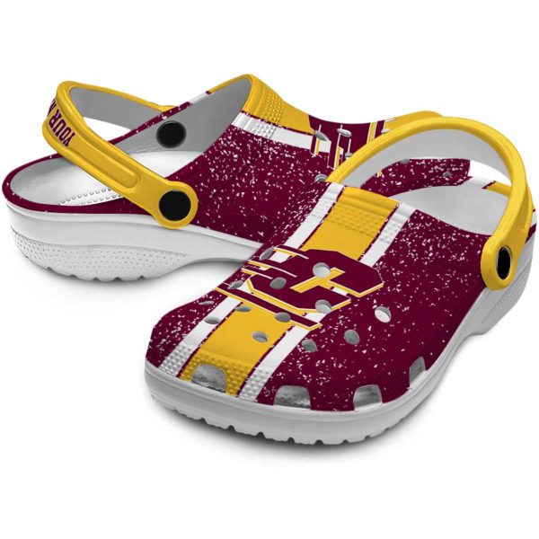 custom central michigan chippewas vertical stripes clog high quality