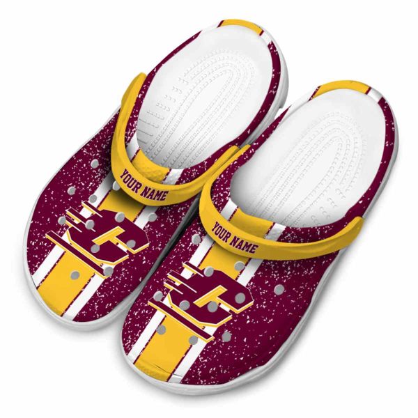 custom central michigan chippewas vertical stripes clog latest model
