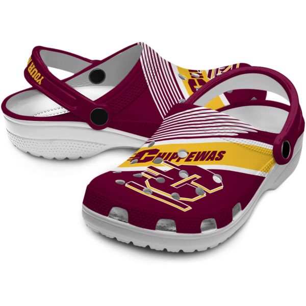 custom central michigan chippewas vibrant dual tone clog high quality