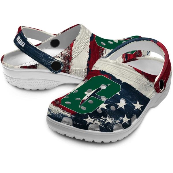 custom charlotte 49ers patriotic stripes clog high quality