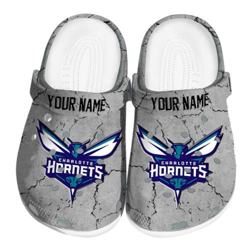 custom charlotte hornets cracked texture clog best selling