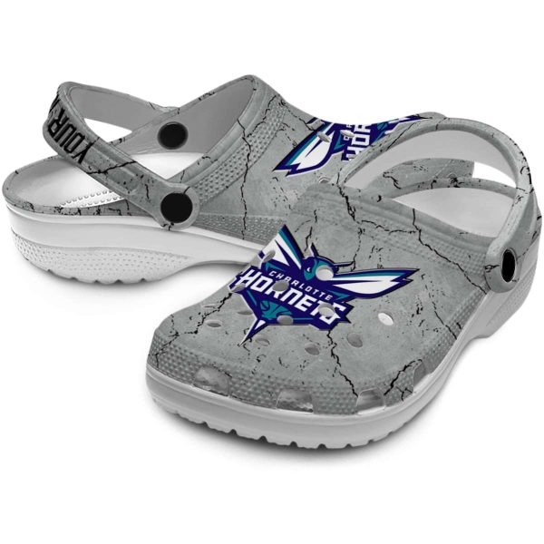 custom charlotte hornets cracked texture clog high quality