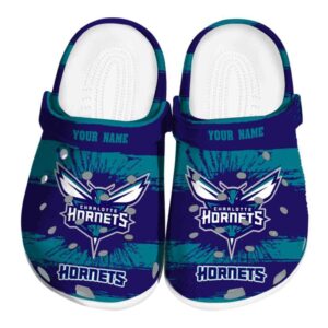 custom charlotte hornets paint splatter graphics clog best selling