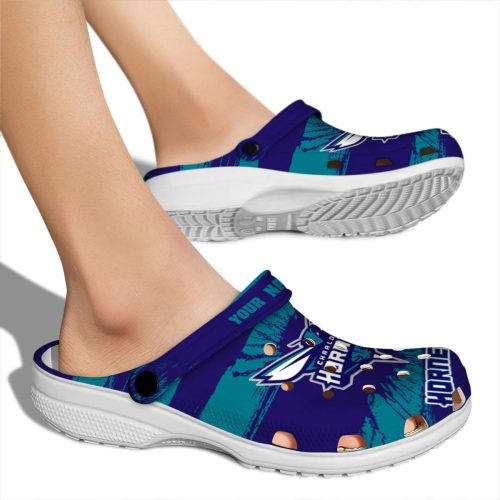 custom charlotte hornets paint splatter graphics clog fashion forward