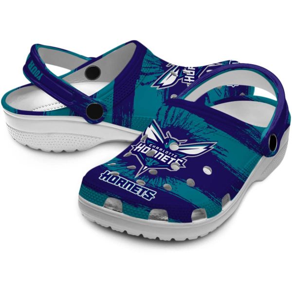 custom charlotte hornets paint splatter graphics clog high quality