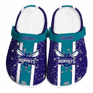 custom charlotte hornets vertical stripes clog best selling