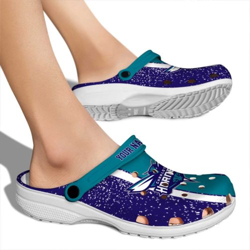 custom charlotte hornets vertical stripes clog fashion forward