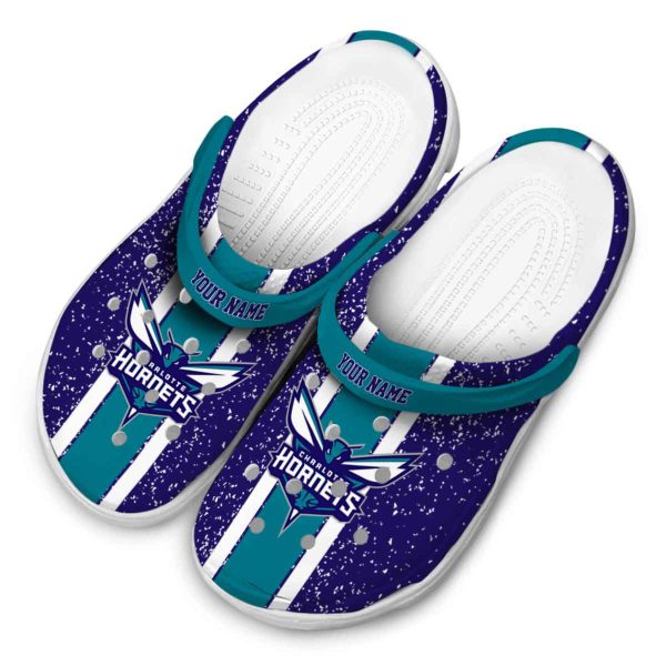 custom charlotte hornets vertical stripes clog latest model