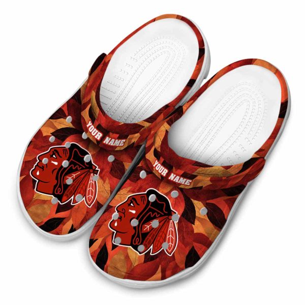 custom chicago blackhawks autumn leaves clog latest model
