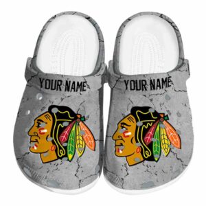 custom chicago blackhawks cracked texture clog best selling
