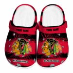 custom chicago blackhawks paint splatter graphics clog best selling