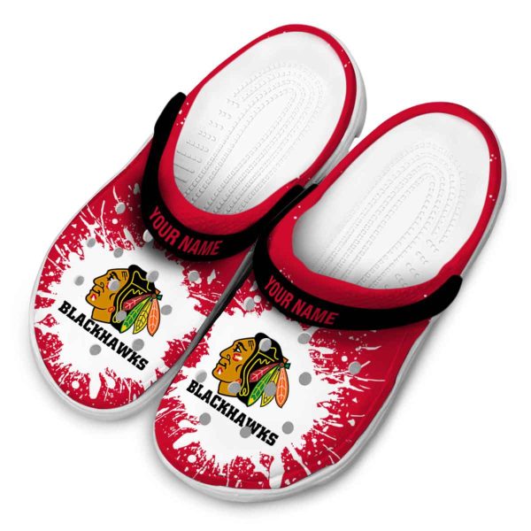 custom chicago blackhawks splash art clog latest model