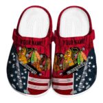 custom chicago blackhawks star spangled side pattern clog best selling