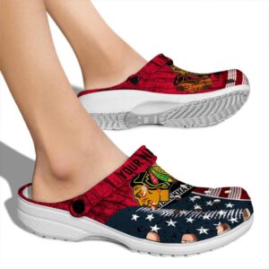 custom chicago blackhawks star spangled side pattern clog fashion forward