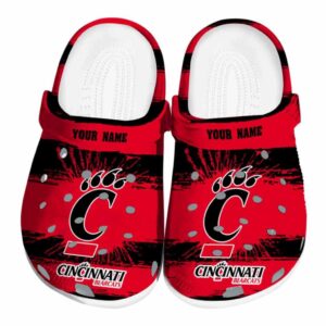 custom cincinnati bearcats paint splatter graphics clog best selling