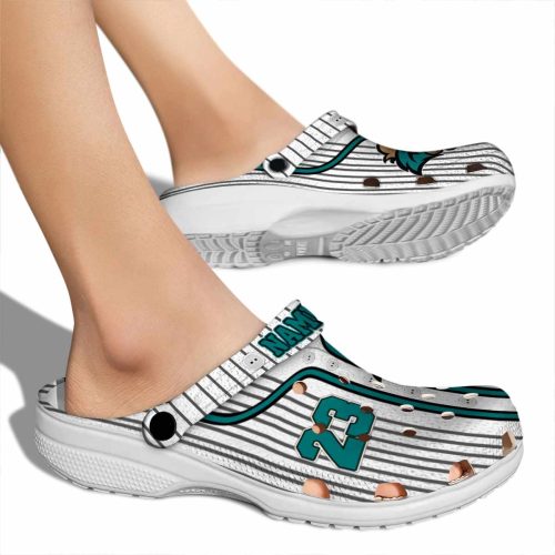 custom coastal carolina chanticleers pinstripe pattern clog fashion forward