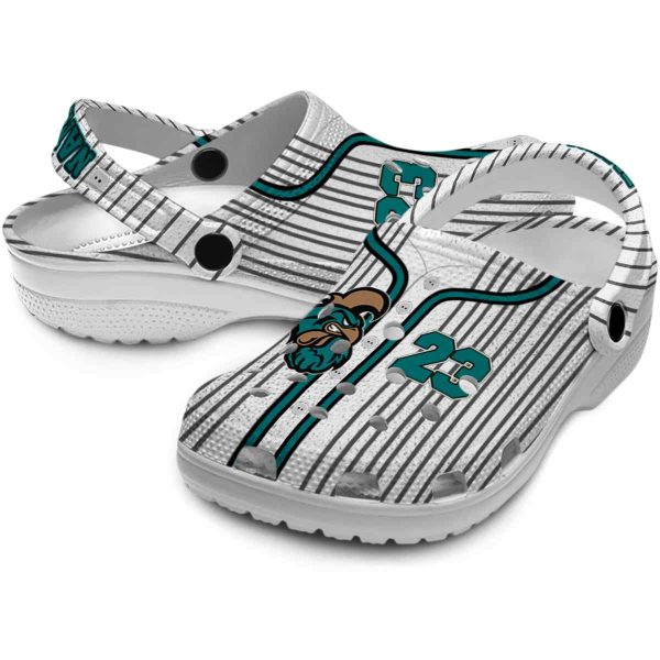 custom coastal carolina chanticleers pinstripe pattern clog high quality