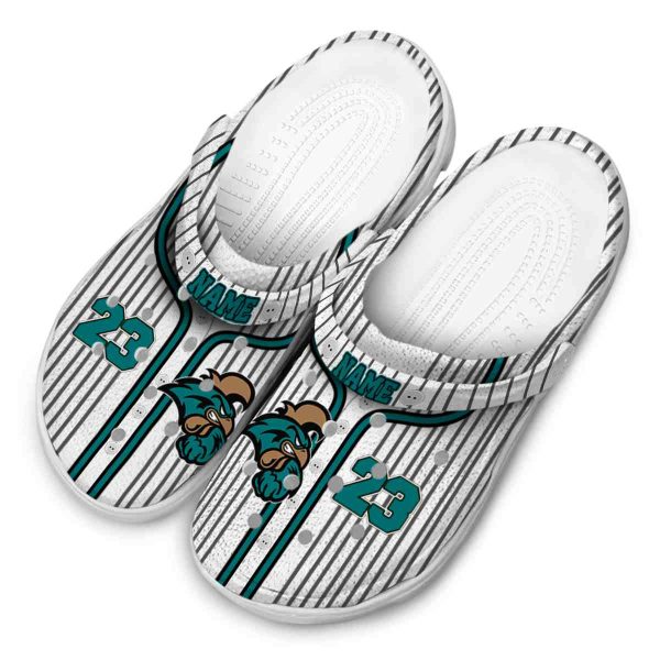 custom coastal carolina chanticleers pinstripe pattern clog latest model