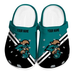 custom coastal carolina chanticleers striped accents clog best selling